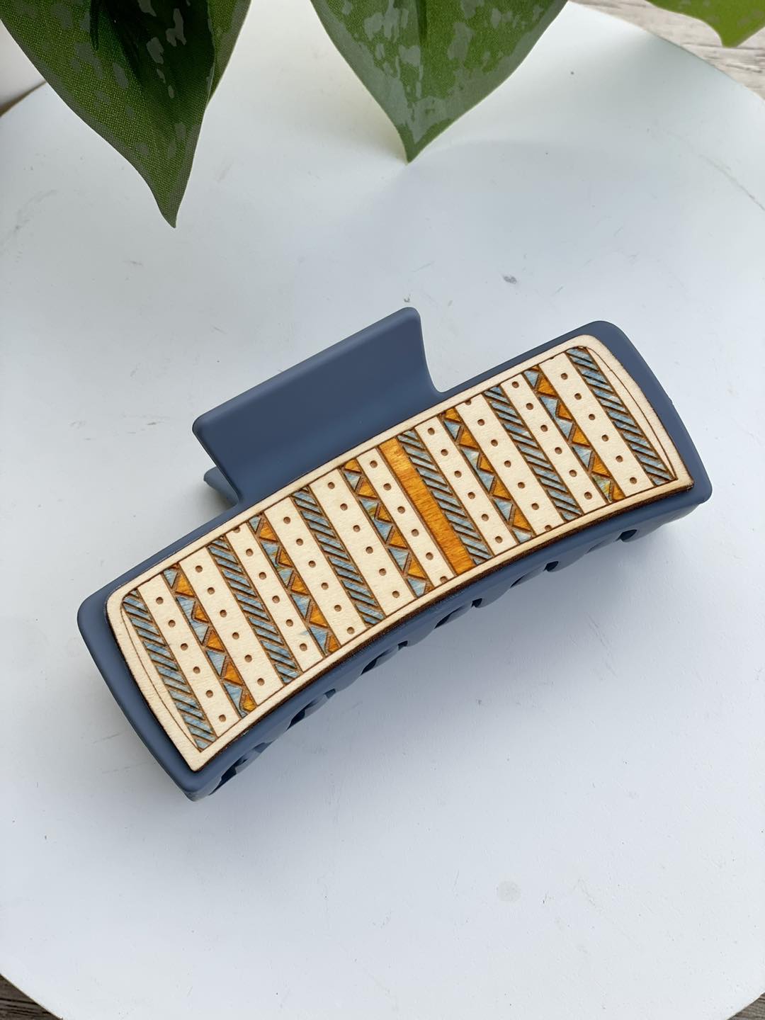 Aztec Mud Cloth Patterned Hair Claw Clip