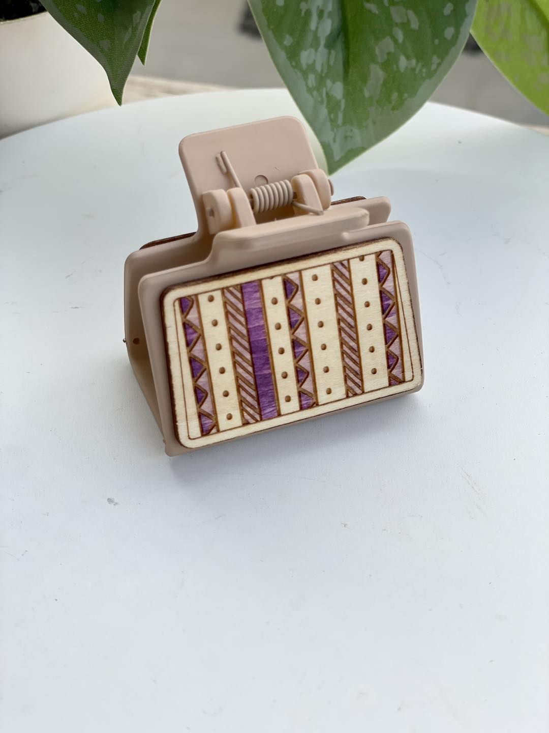 Aztec Mud Cloth Patterned Hair Claw Clip