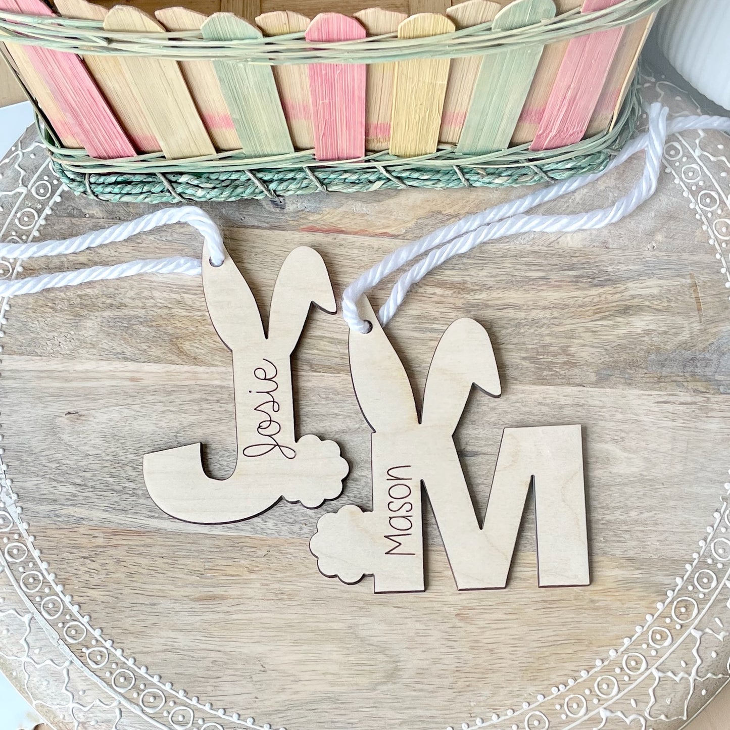 Easter Basket Personalized Letter Name Tag