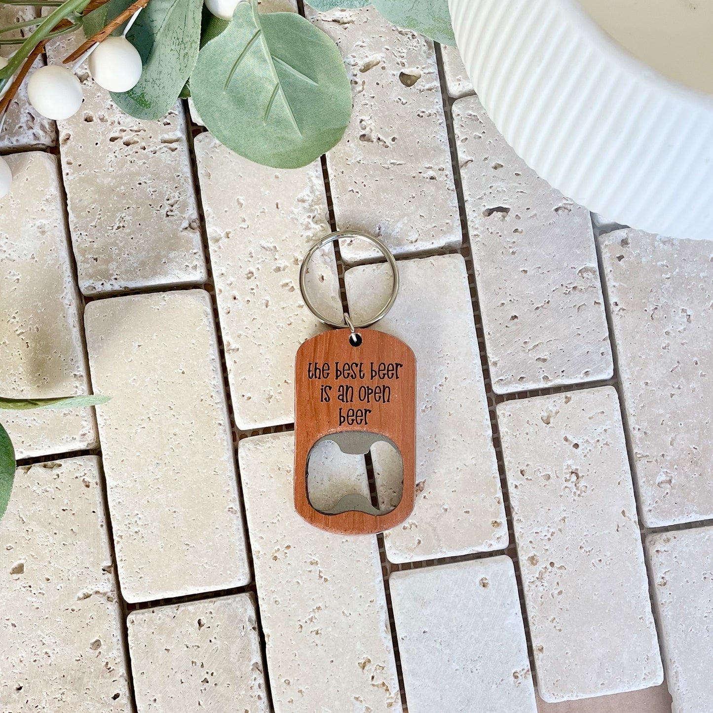 Personalized Wooden Keychain Bottle Opener