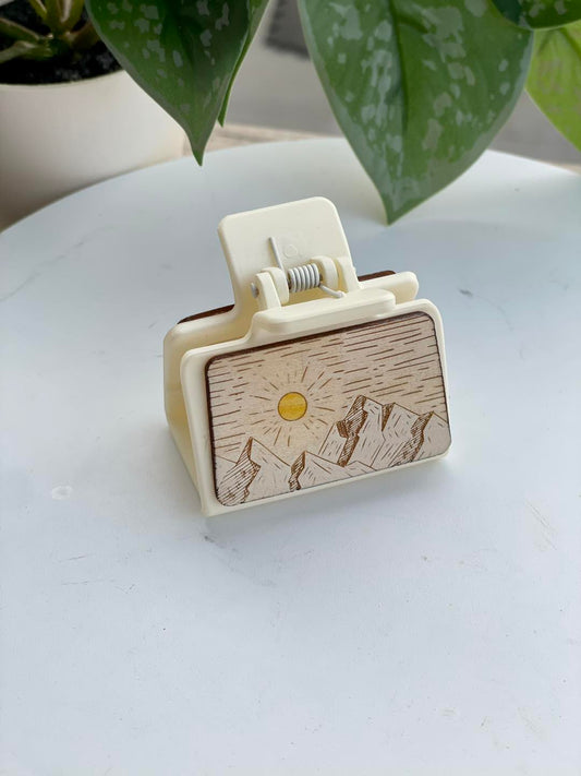 Mountain Horizon Patterned Hair Claw Clip