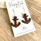 Bay Harbor Branded Dangle Wood Earrings