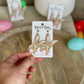 Easter Bunny with Bubble Gum Laser Engraved Wood Dangle Earrings