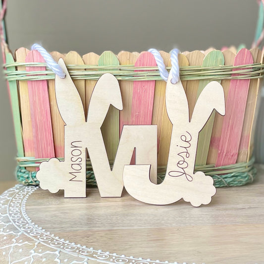 Easter Basket Personalized Letter Name Tag