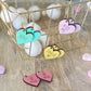 Conversation Heart Laser Engraved Wood Earrings