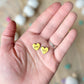 Conversation Heart Laser Engraved Wood Stud Earrings