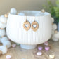 Dainty Heart and Stripes Laser Engraved Wood Earrings