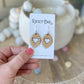Dainty Heart and Stripes Laser Engraved Wood Earrings