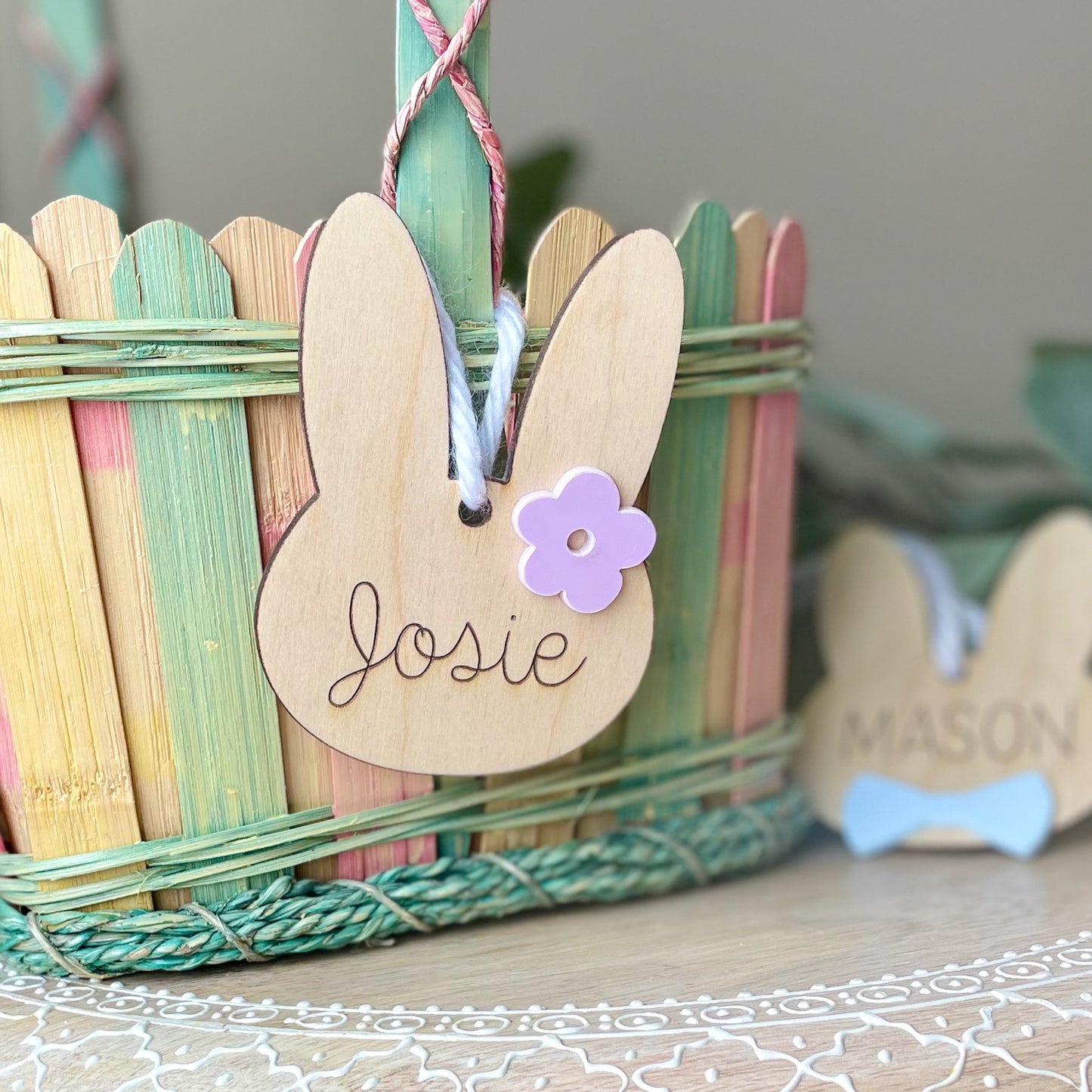 Easter Bunny Personalized Basket Name Tag