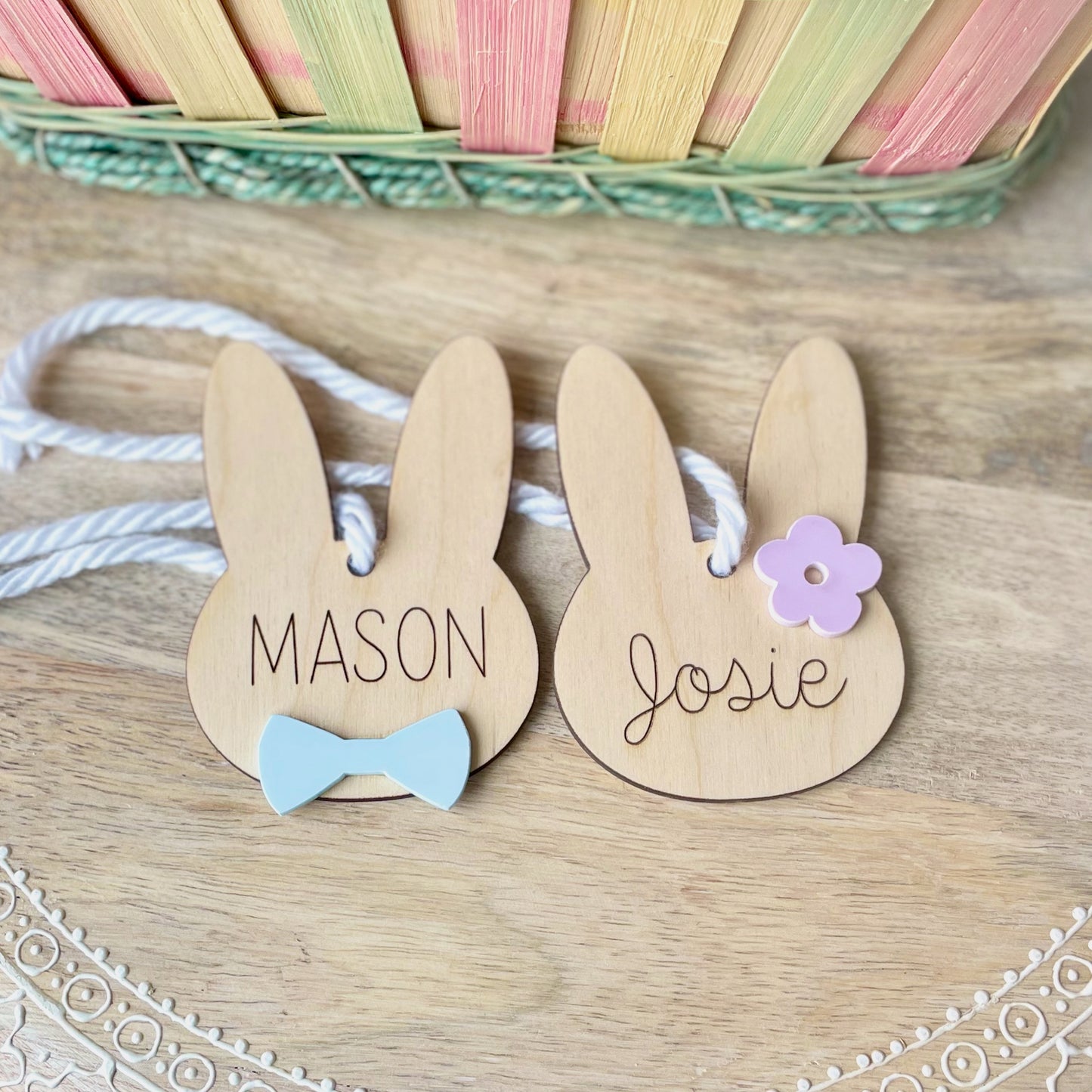 Easter Bunny Personalized Basket Name Tag