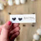 Mini Black Heart Laser Engraved Wood Stud Earrings
