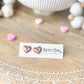 Neutral Geometric Heart Laser Engraved Wood Stud Earrings