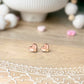 Neutral Geometric Heart Laser Engraved Wood Stud Earrings