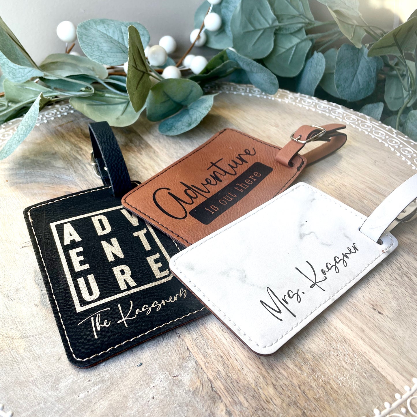 Personalized Leather Luggage Tag
